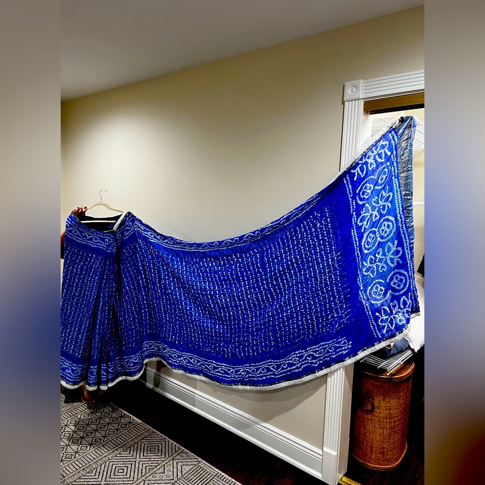 Ready Made Blue Bandini Saree 💙